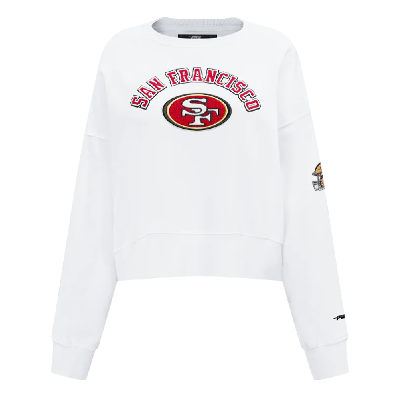 SUDADERA DE CUELLO REDONDO NFL SAN FRANCISCO 49ERS CLASSIC ESSENTIALS PARA MUJER Basic Hoodie Sweatshirt Look