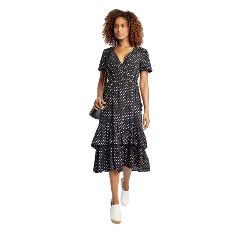 KNOX ROSE -  Short Sleeve Tiered Casual Midi Dress Side Tie Pastel unclassified dresses